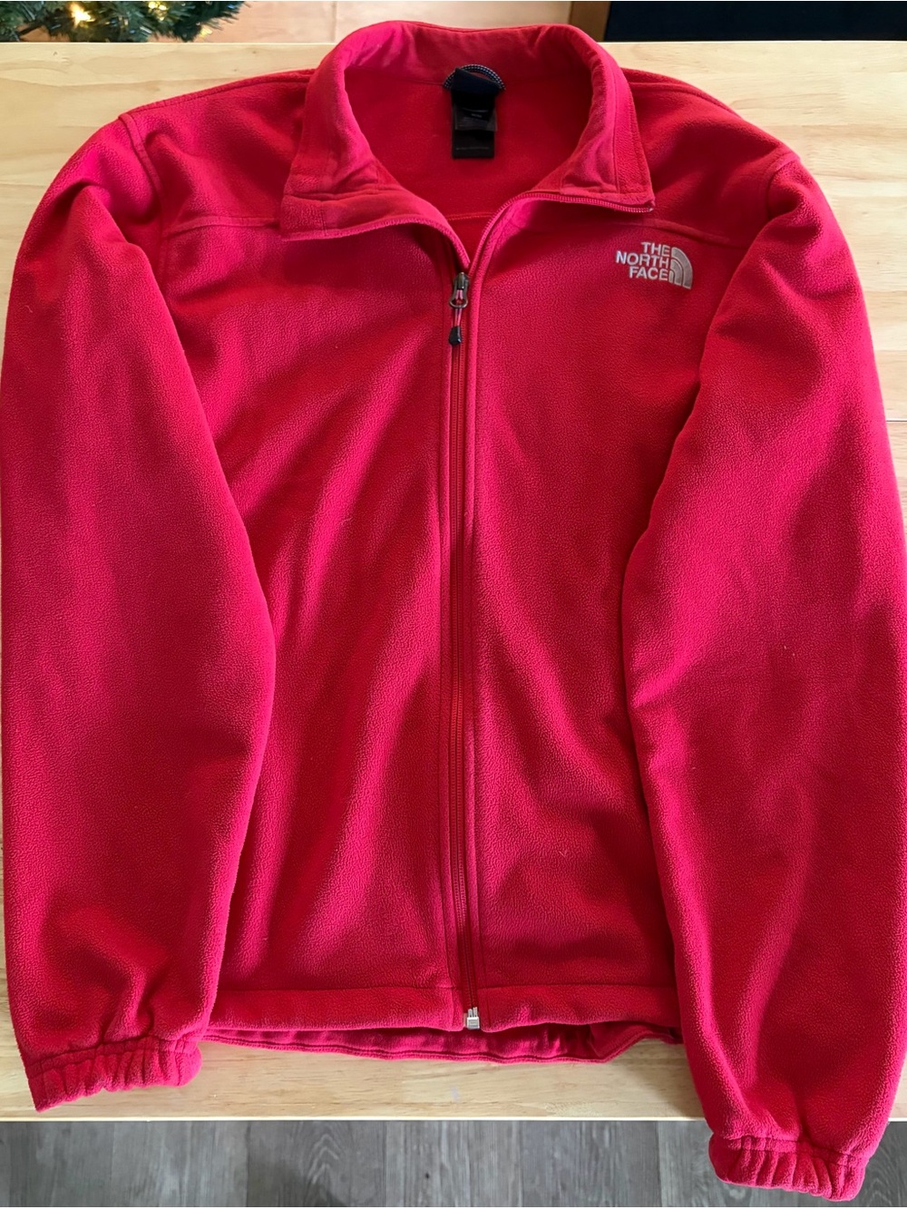The North Face Red Full-Zip Fleece Jacket Medium